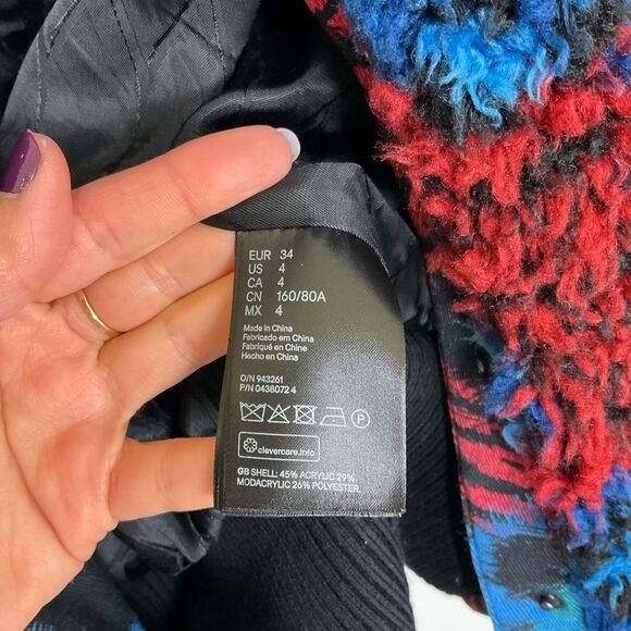 Kenzo X H&M Bloggers Favorite! Jungle Embroidered Teddy Bomber Jacket Coat 4 - Picture 13 of 15